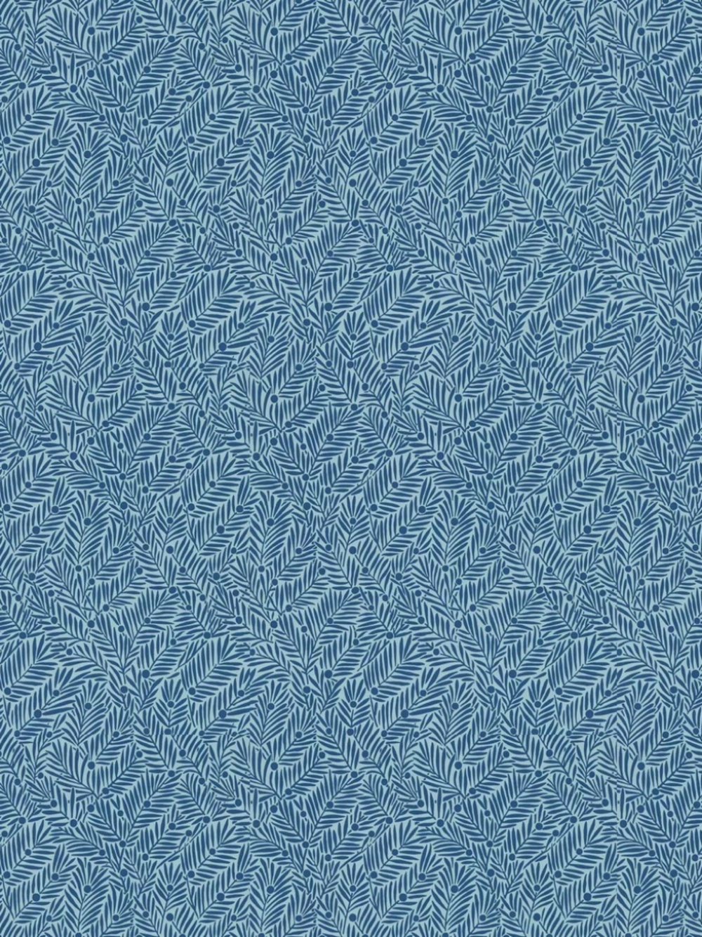 Morris & Co Wallpaper Yew & Aril / Indigo Blue / Morris Bedford Park Collection
